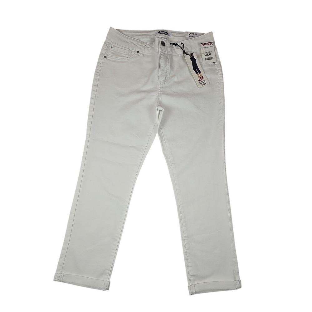 D. Jeans‎ White Size 10 Woman's Cropped High-Waist Jeans NWT